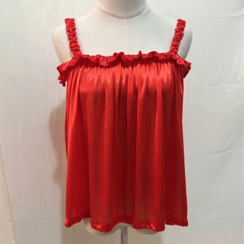 Summer Soft Silky Glossy Ruffl - Suspender Tank Top review and price