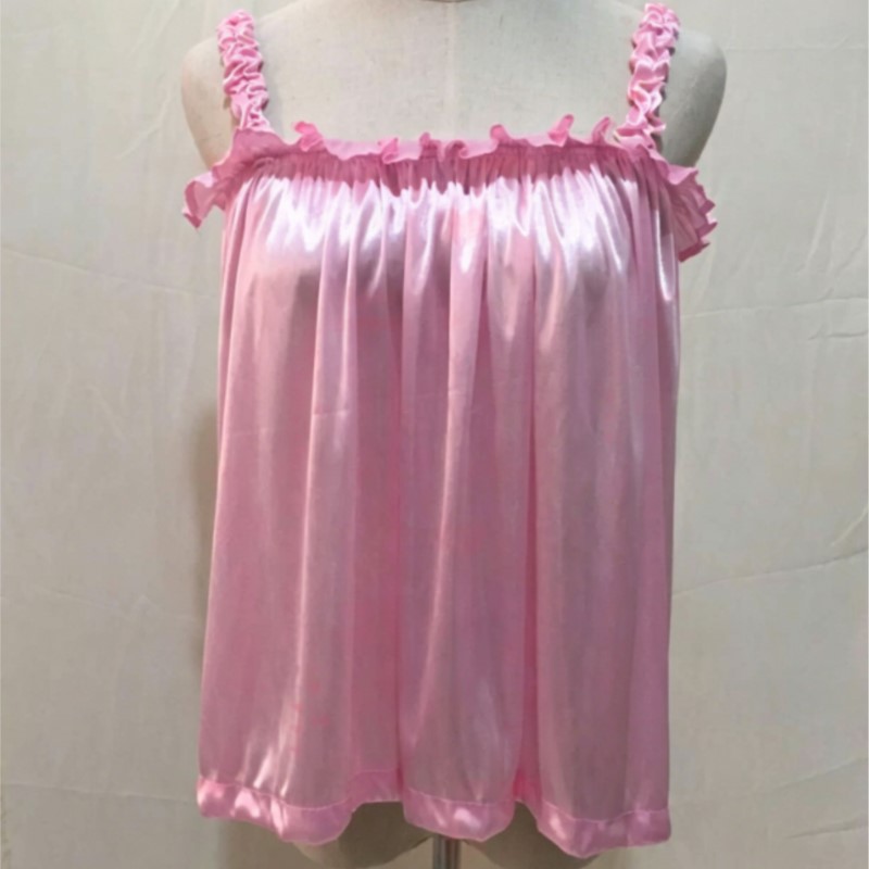 Summer Soft Silky Glossy Ruffl - Suspender Tank Top review and price